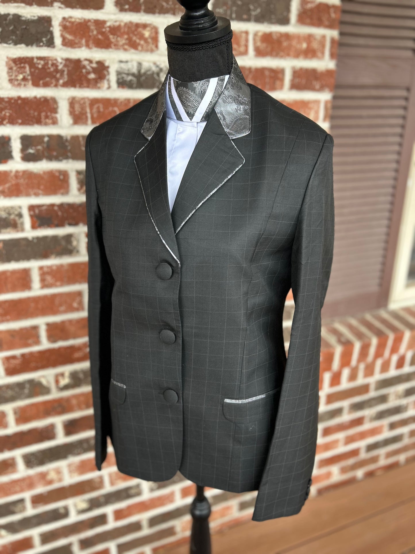 Black & Grey Floral English Hunt Coat + Matching Shirt