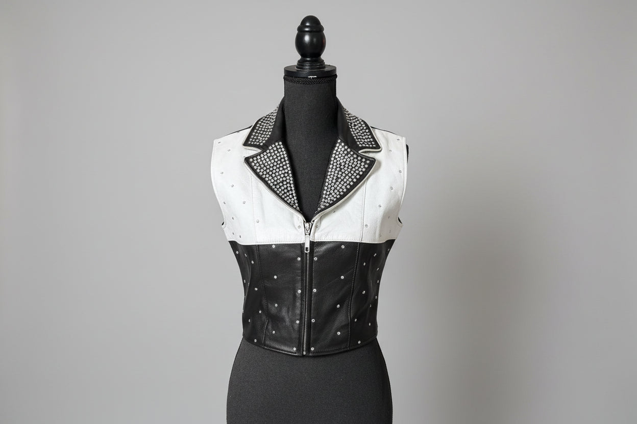 Ladies Black/White Vest