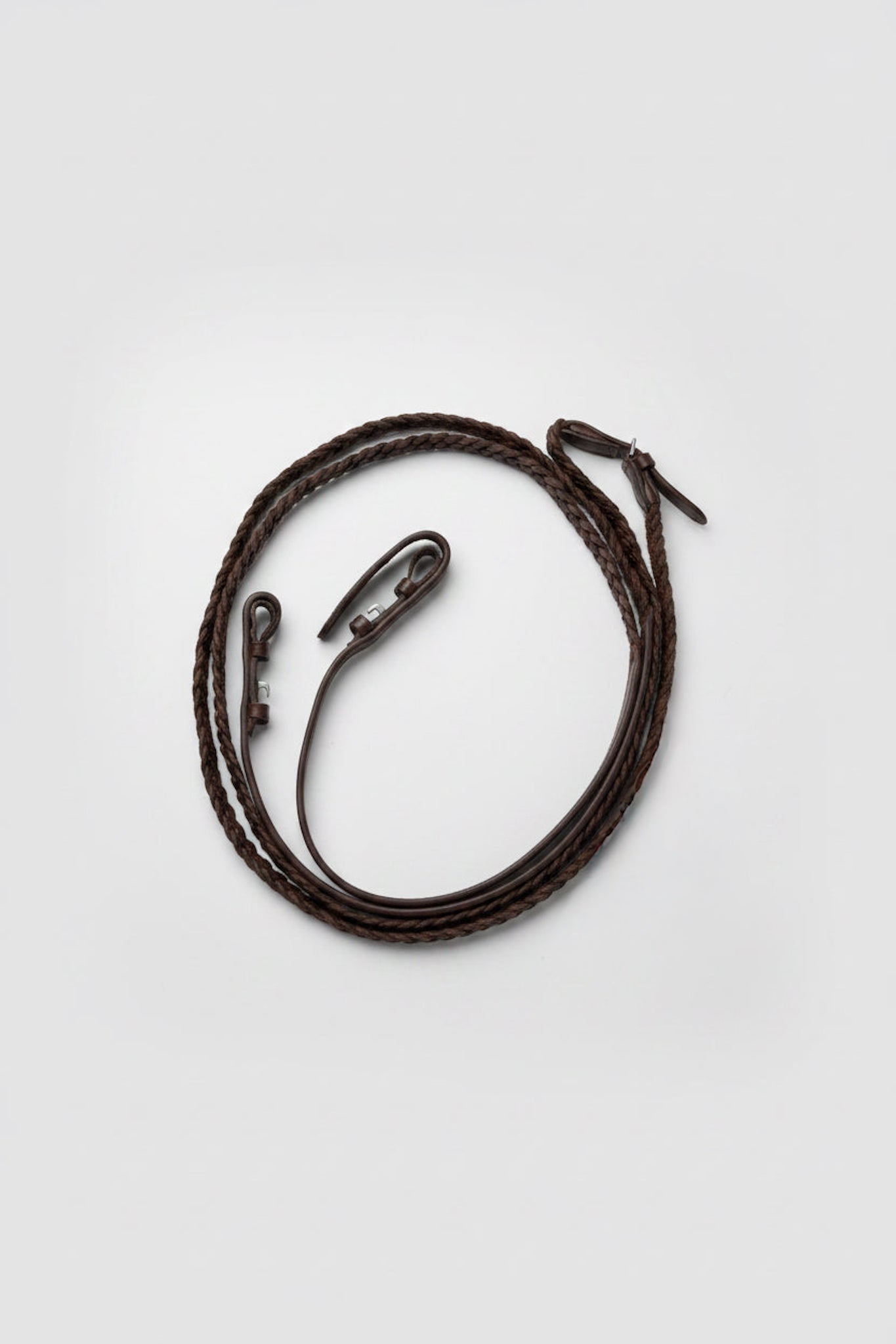 64” Brown Plaited English Reins