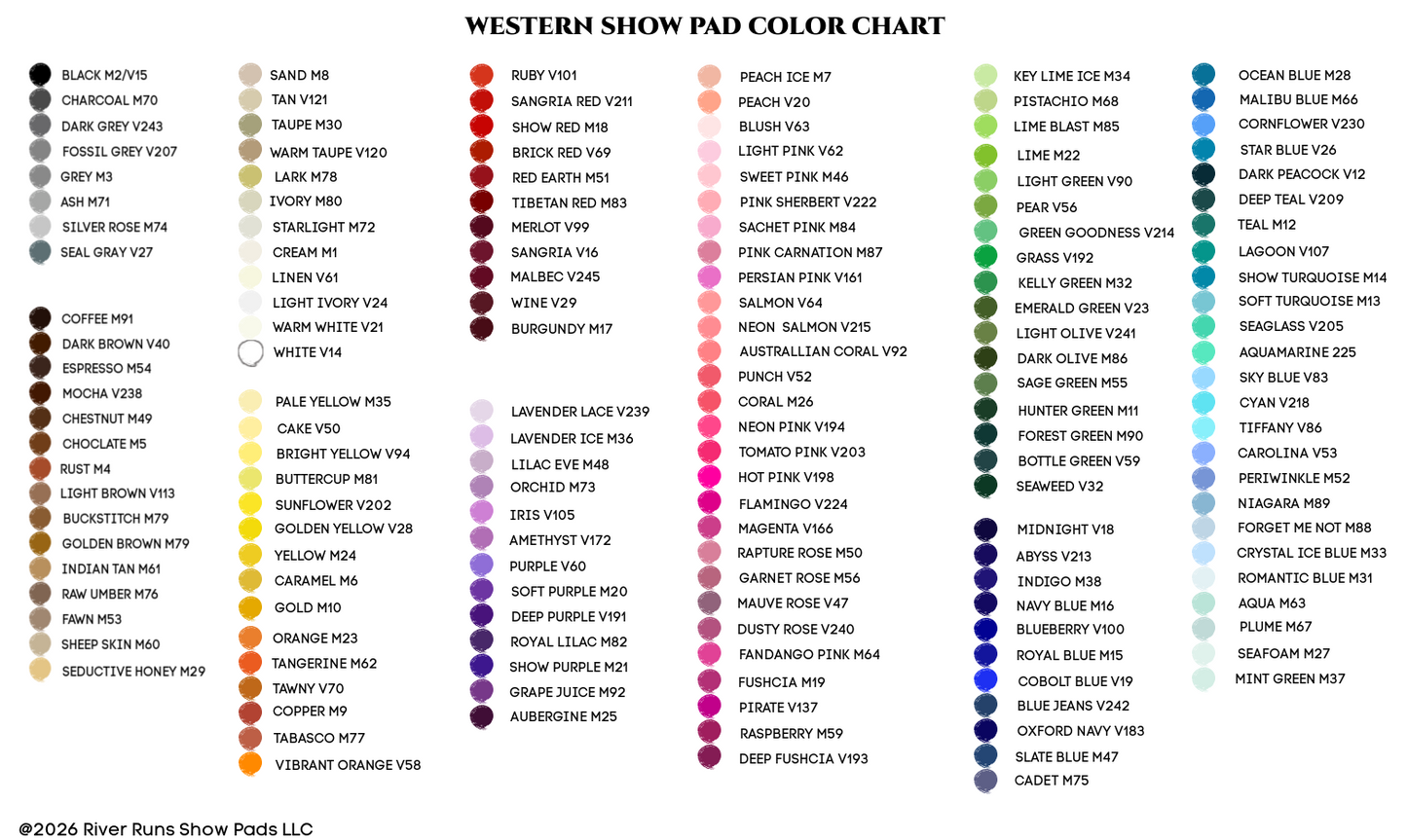 Solid Colored Show Pads