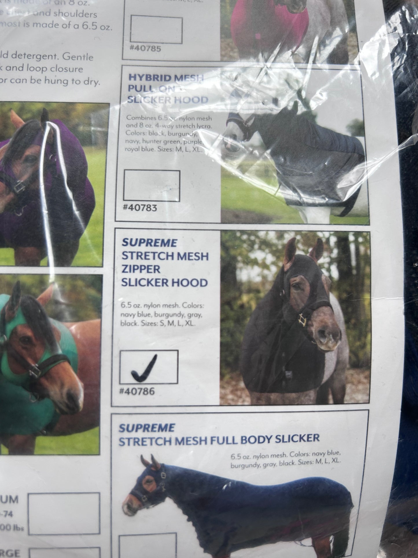 New - Large Horse Navy UltraFlex Supreme Stretch Slicker Hood