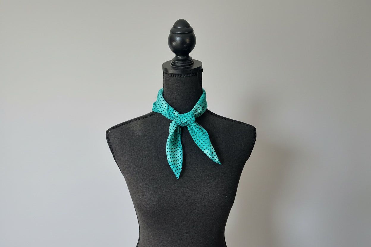 Navy & Green Polka Dot Scarf