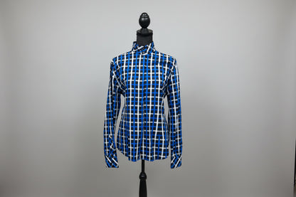 Huntress Blue/Black/White English Show Shirt - Size 38