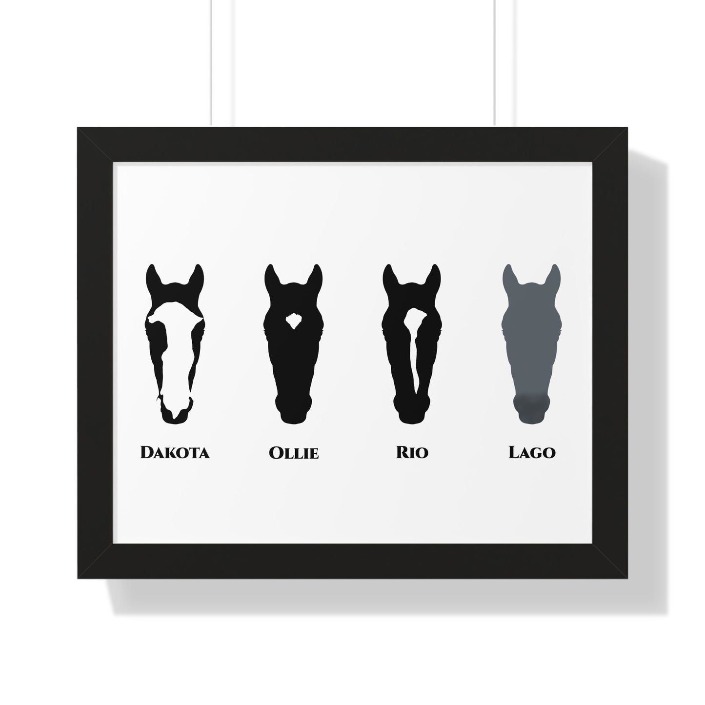 Multiple Horse Framed Silhouette - Fine Portrait Wall Art