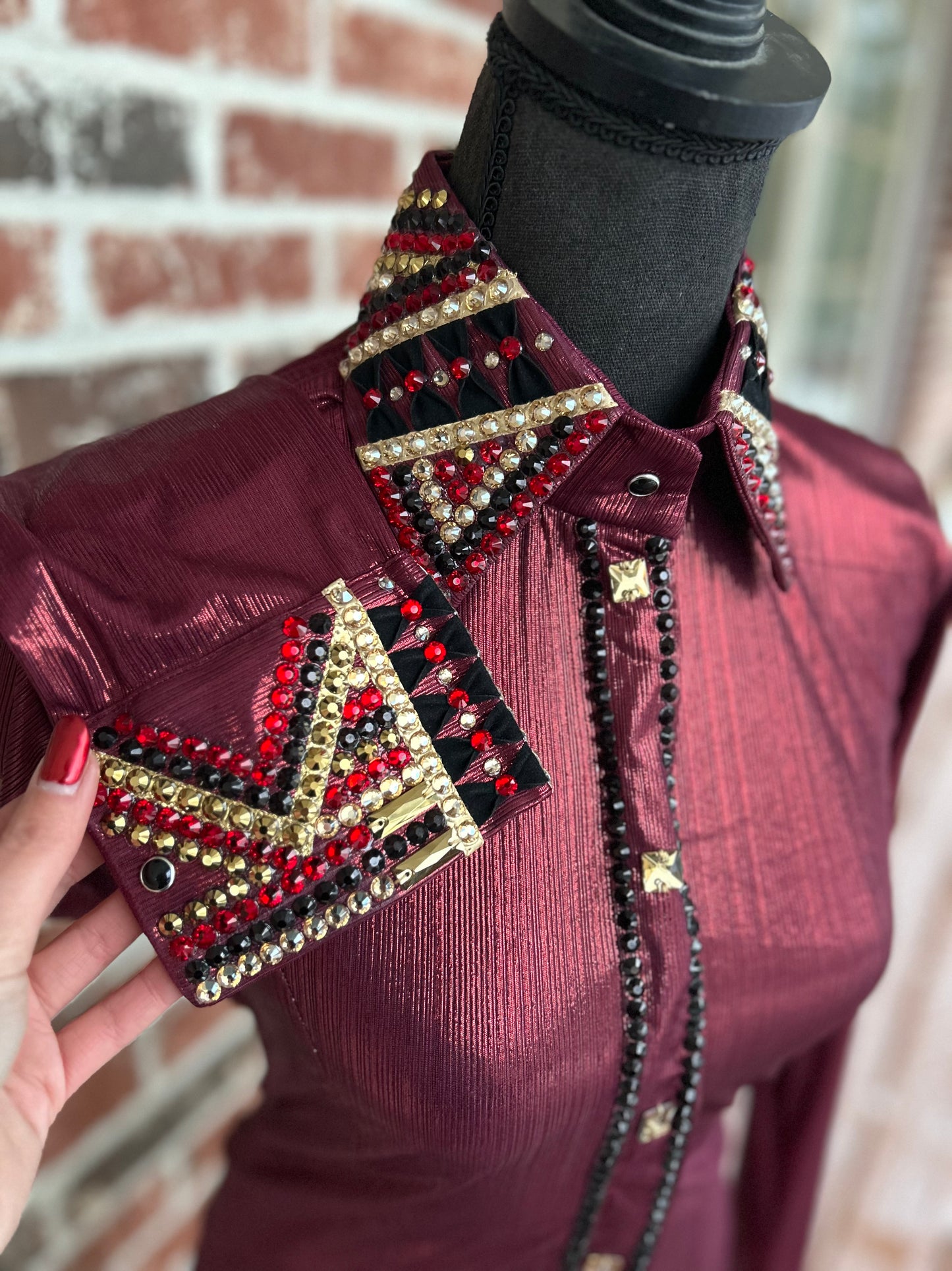 Deep Burgundy & Gold All Day Shirt
