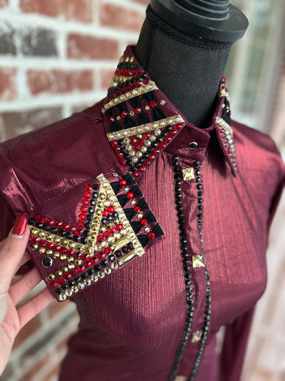 Deep Burgundy & Gold All Day Shirt