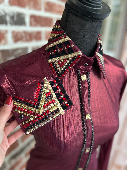 Deep Burgundy & Gold All Day Shirt