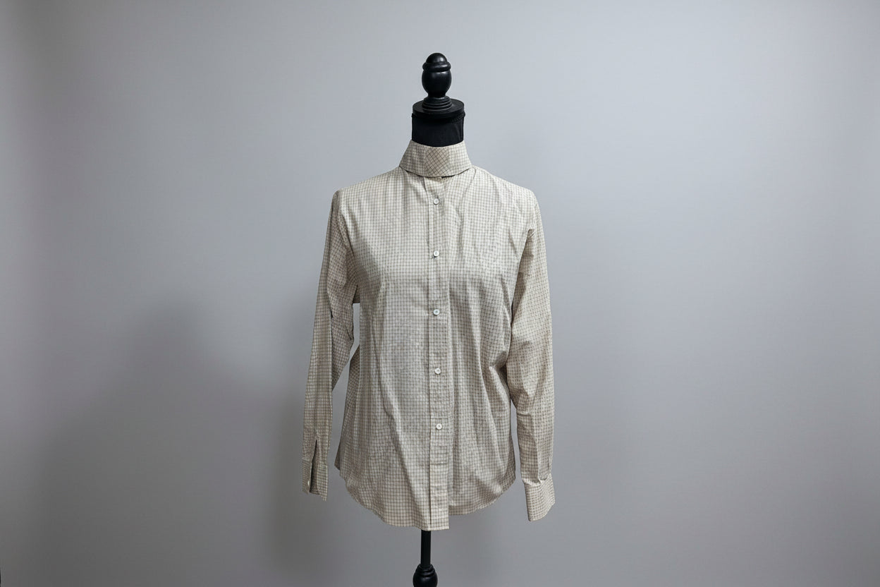 Ladies Tan Plaid English Show Shirt - Size 32