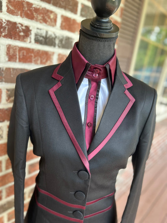 Burgundy & Black Suit