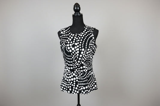 New - Black/White Polka Dot Vest
