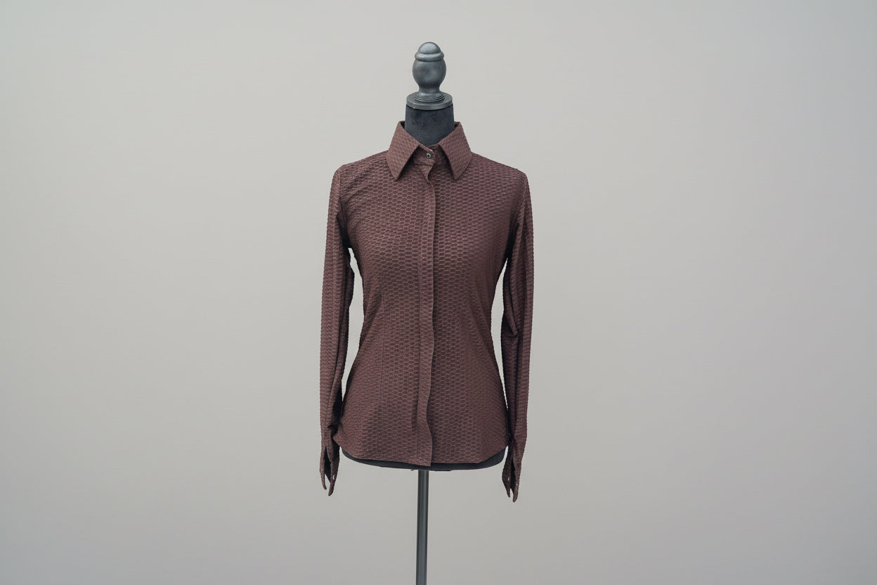 Brown Scalloped Show Shirt