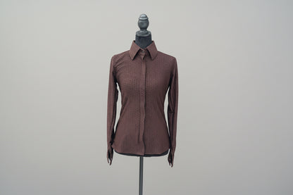 Brown Scalloped Show Shirt