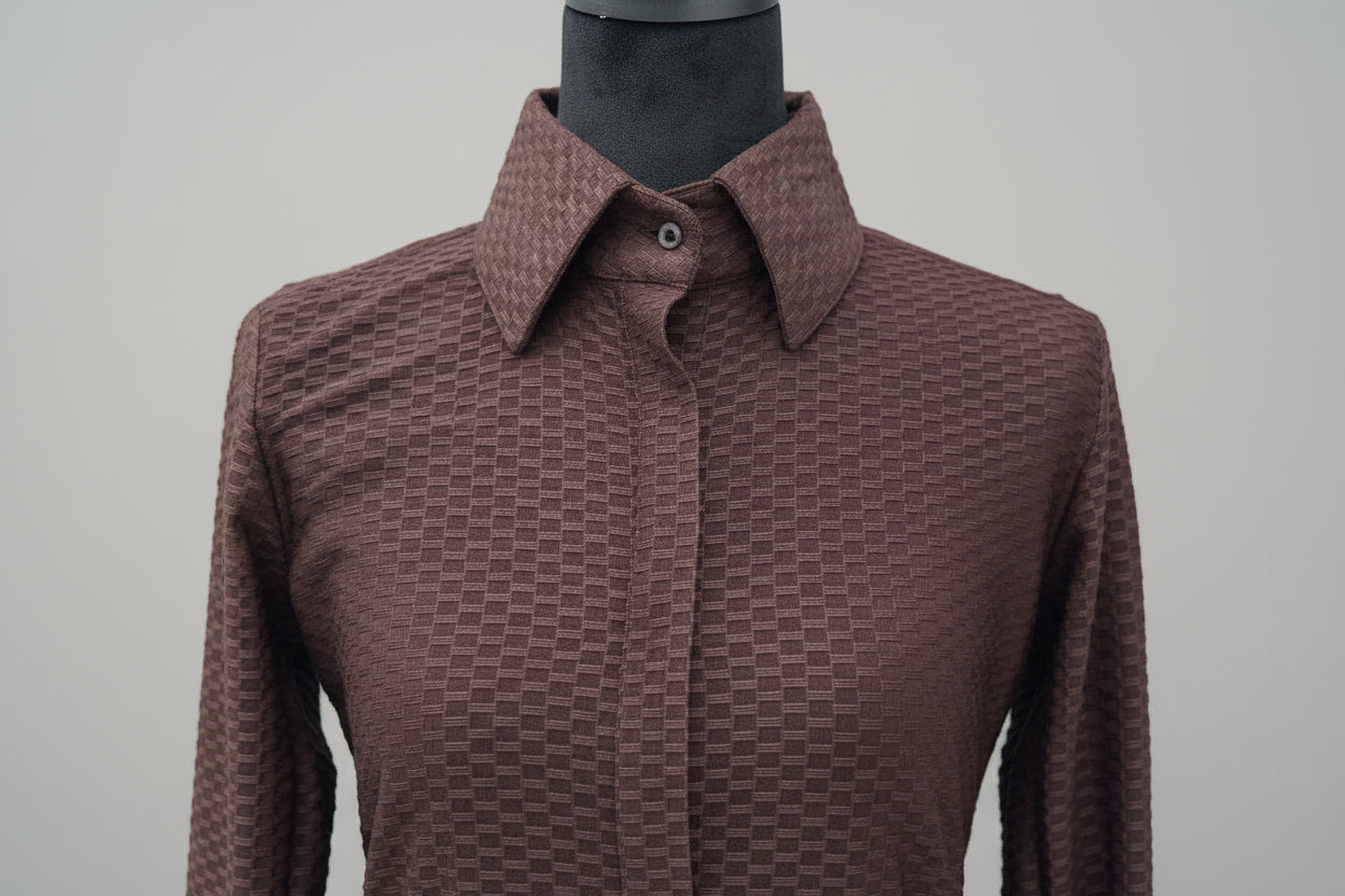 Brown Scalloped Show Shirt