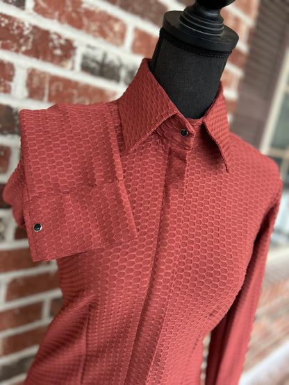 Rust Scalloped Show Shirt