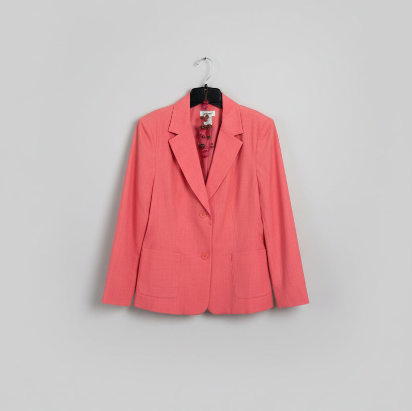 Coral Blazer + Necklace
