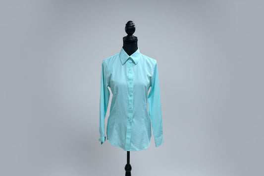 Ladies XXS/Youth 10/12 Aqua Blue Button Up