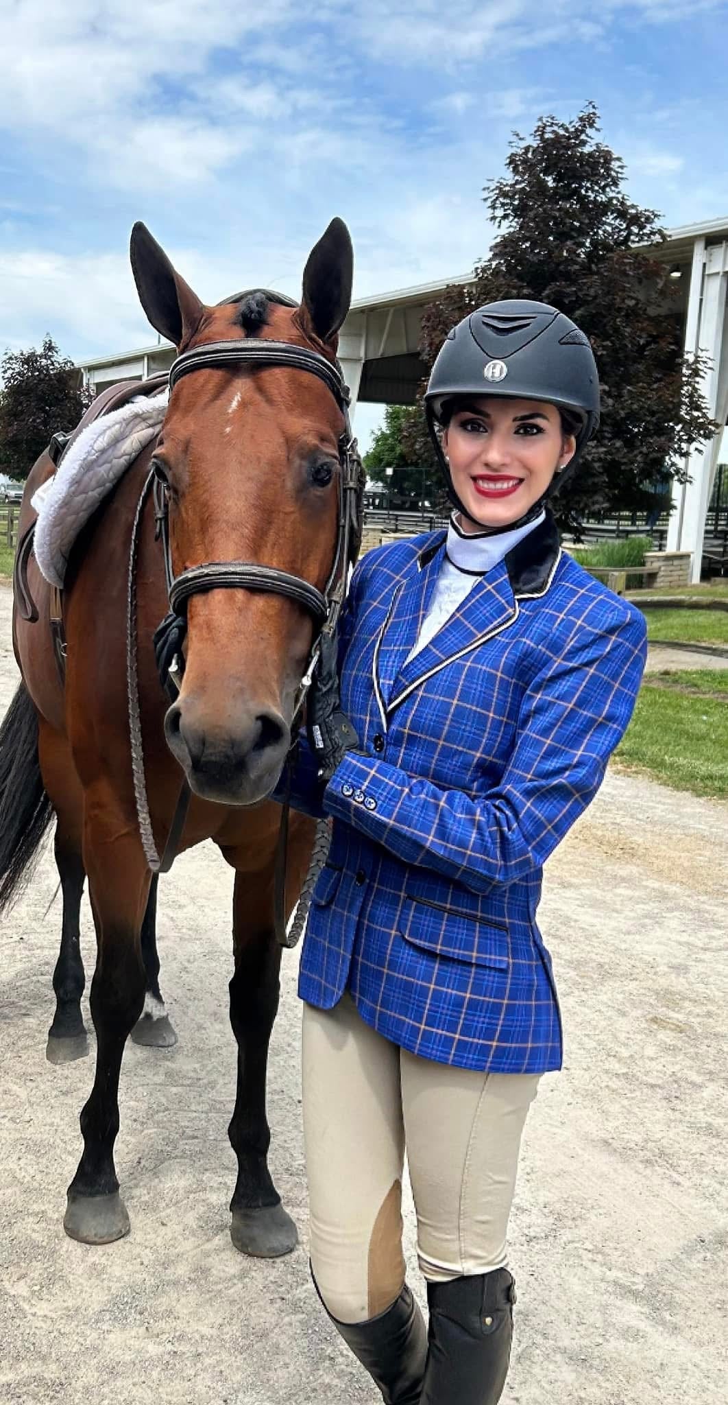 Blue Plaid with Tan English Show Coat