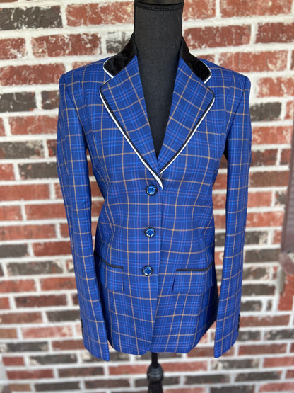 Blue Plaid with Tan English Show Coat