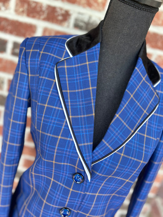 Blue Plaid with Tan English Show Coat