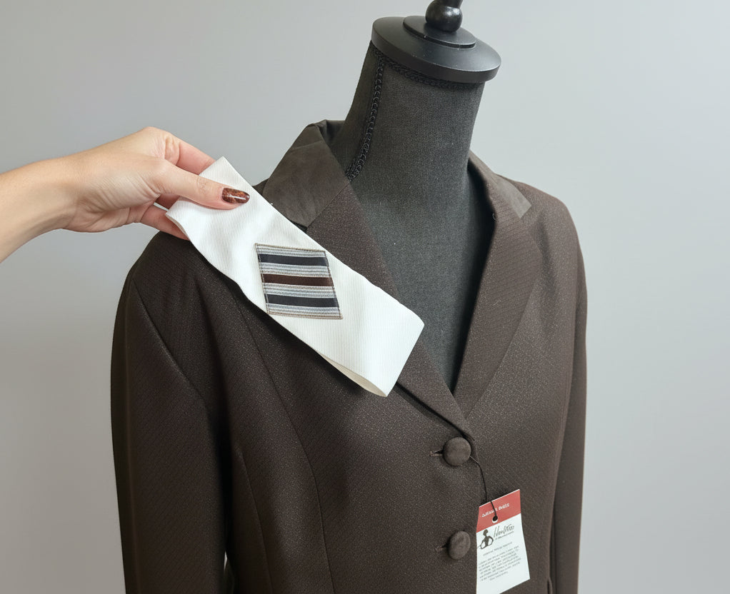 New - Huntress Choc. Brown Hunt Coat + Collar
