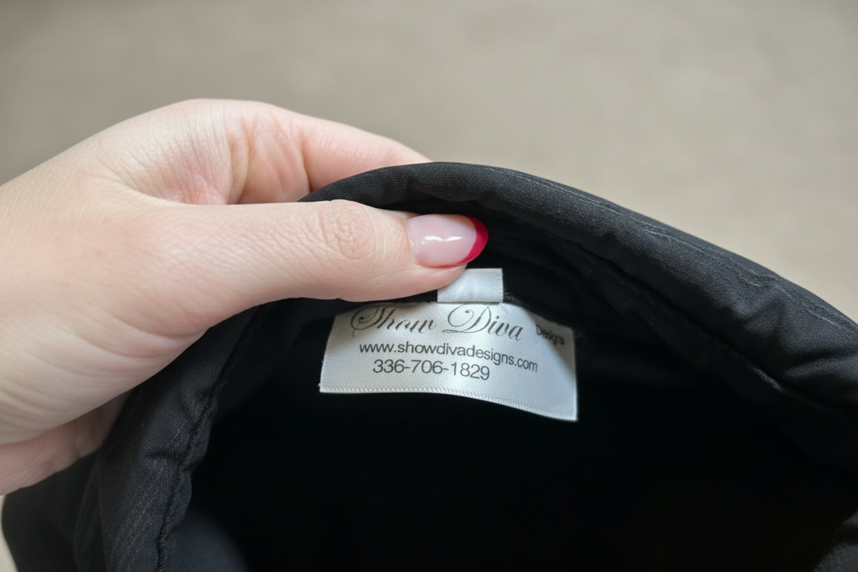 Black Zip Up by Show Diva Designs