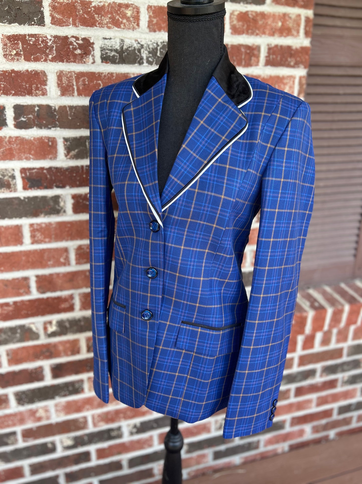 Blue Plaid with Tan English Show Coat