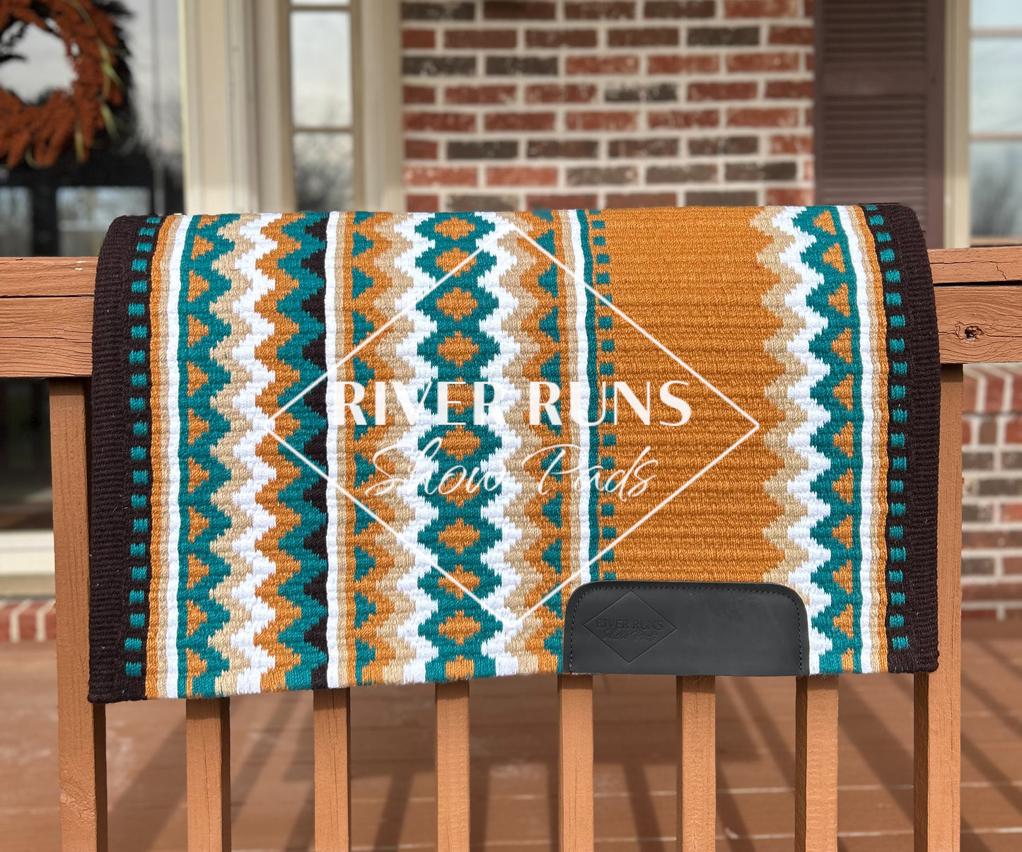 Teal, Orange & Choclate Brown Western Show Pad