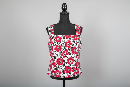 Ladies Red/White/Black Vest