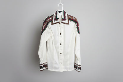 Cream & Burgundy Youth Riding Set - 8-11
