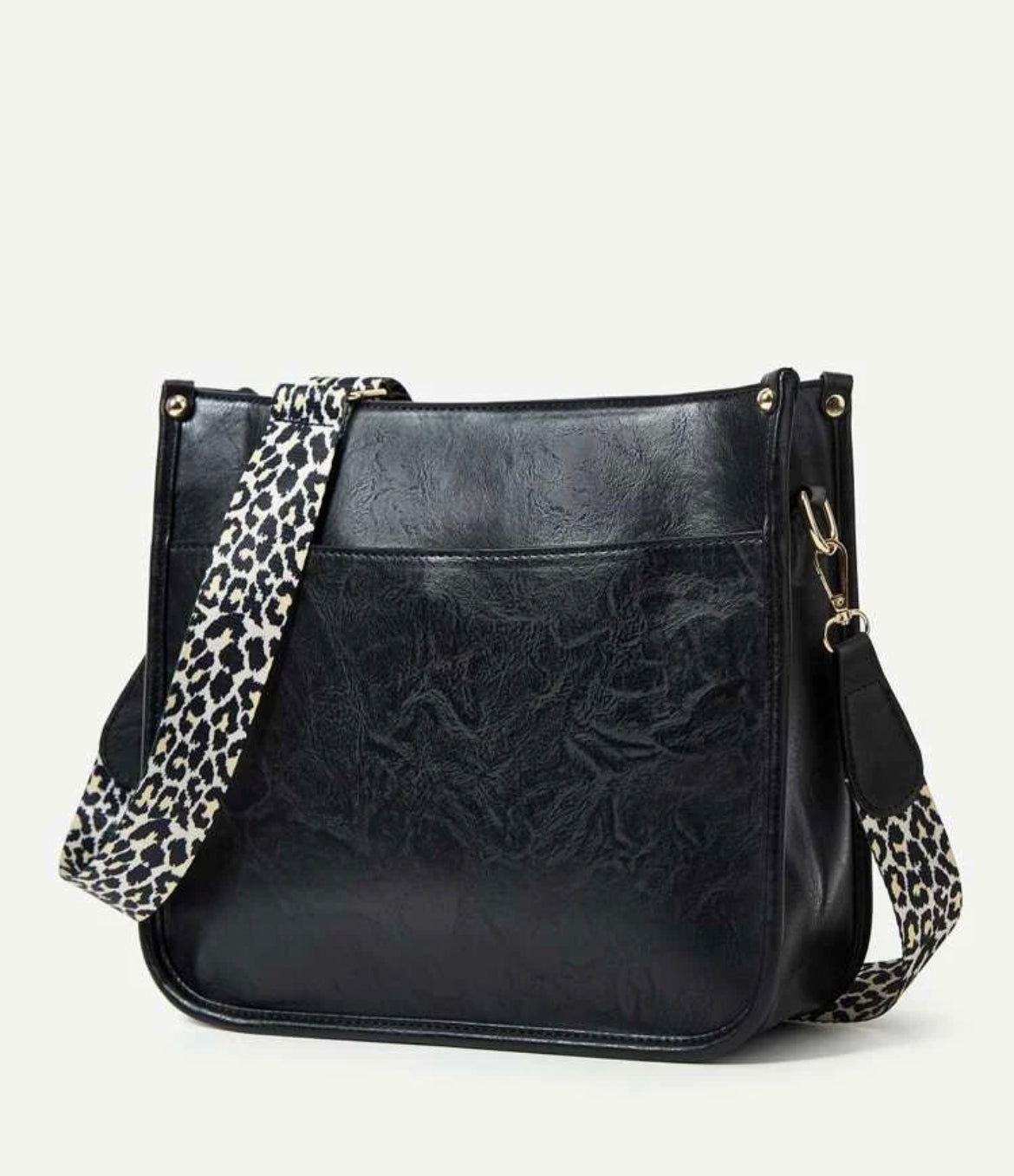 Black Leopard Strap Crossbody