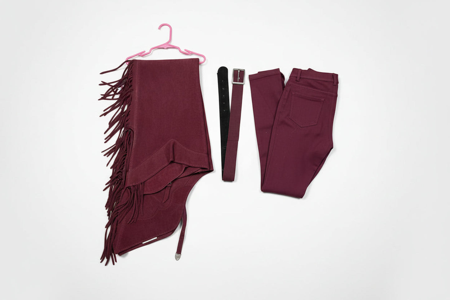 Cream & Burgundy Youth Riding Set - 8-11