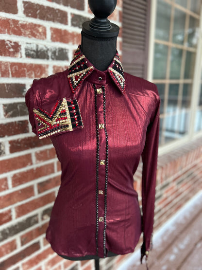 Deep Burgundy & Gold All Day Shirt