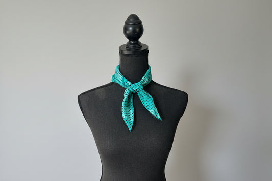Navy & Green Polka Dot Scarf