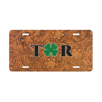 Custom Leather Tooled Western License Plate