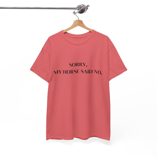 Sorry, My Horse Said No T-Shirt