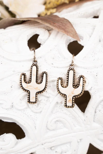 Ivory Western Cactus Earrings