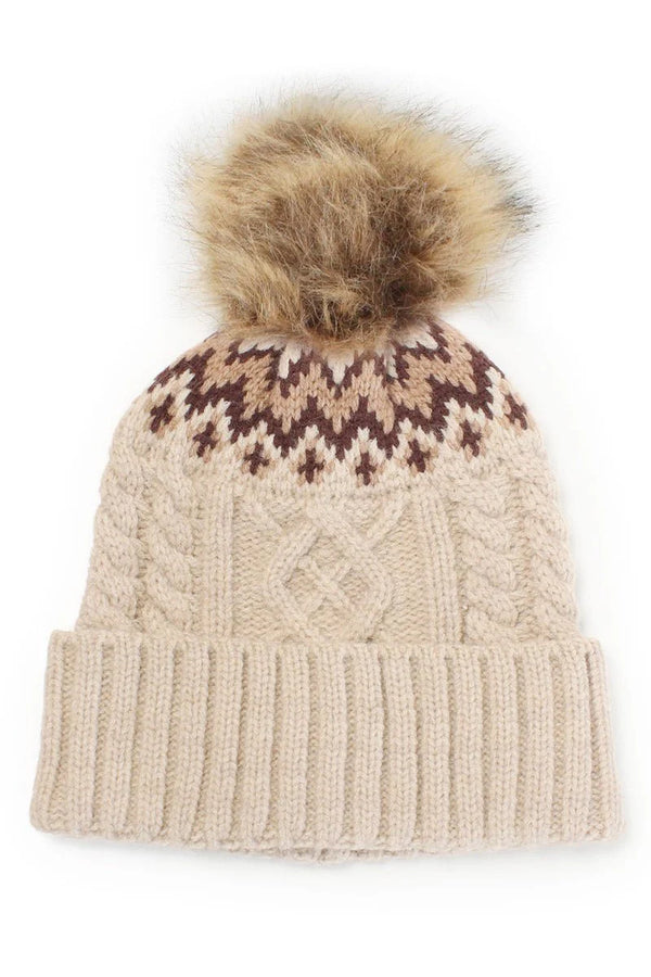 Pom Beanie - Beige