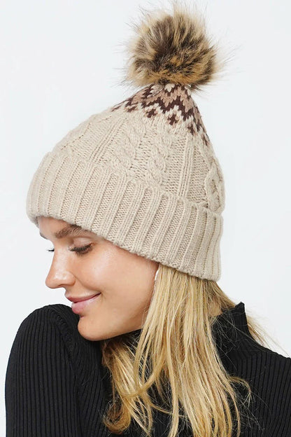 R.R.S.P. Pom Beanie - Beige