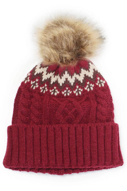 R.R.S.P. Pom Beanie - Burgundy