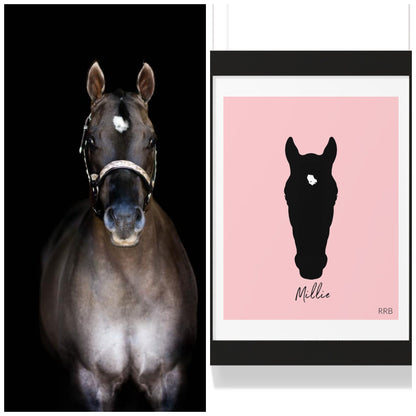 Custom Framed Horse Silhouette - Fine Portrait Wall Art