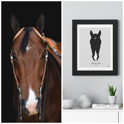 Custom Framed Horse Silhouette - Fine Portrait Wall Art