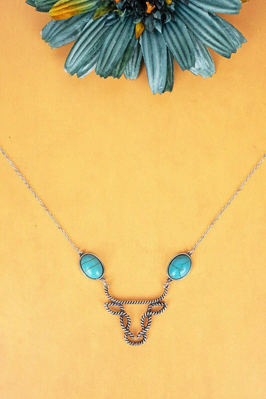 Motley-Moo Turquoise Western Cow Necklace