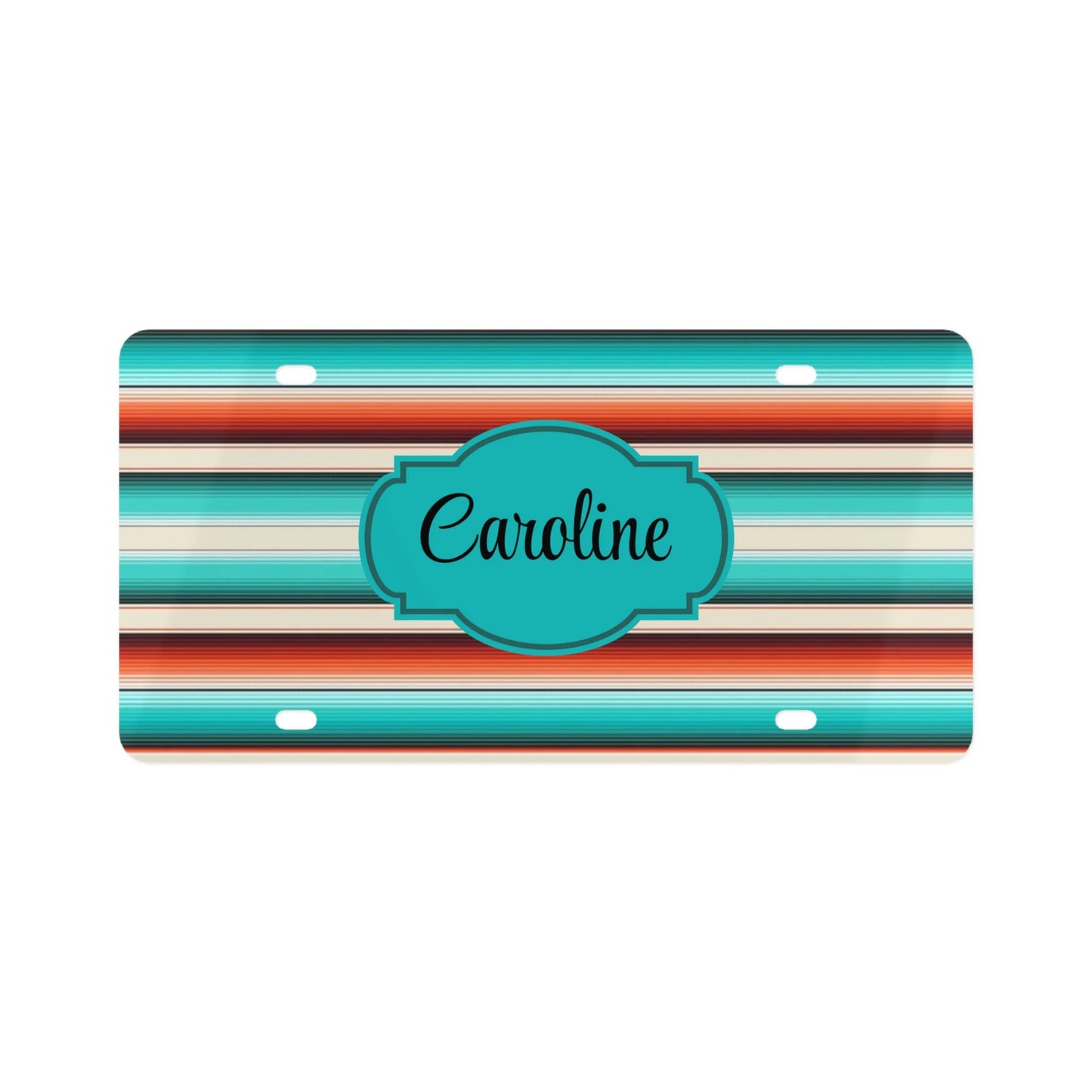 Custom Turquoise Serape Western License Plate