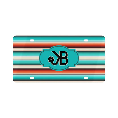 Custom Turquoise Serape Western License Plate