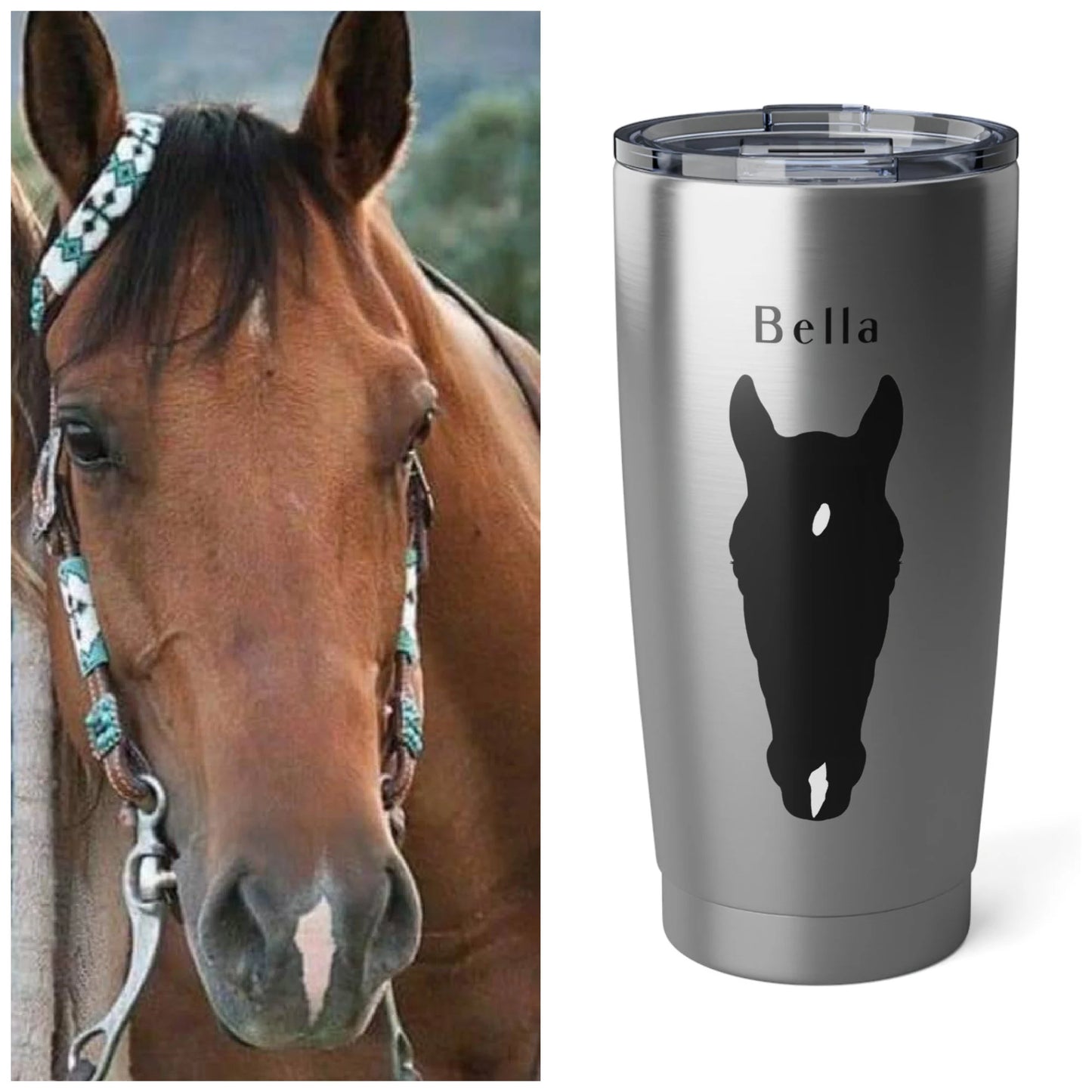 Custom Equine Silhouette Stainless Steel Tumbler