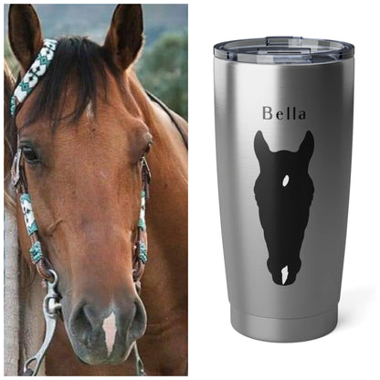 Custom Equine Silhouette Stainless Steel Tumbler