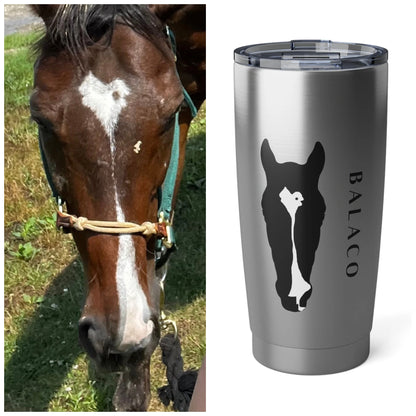 Custom Equine Silhouette Stainless Steel Tumbler