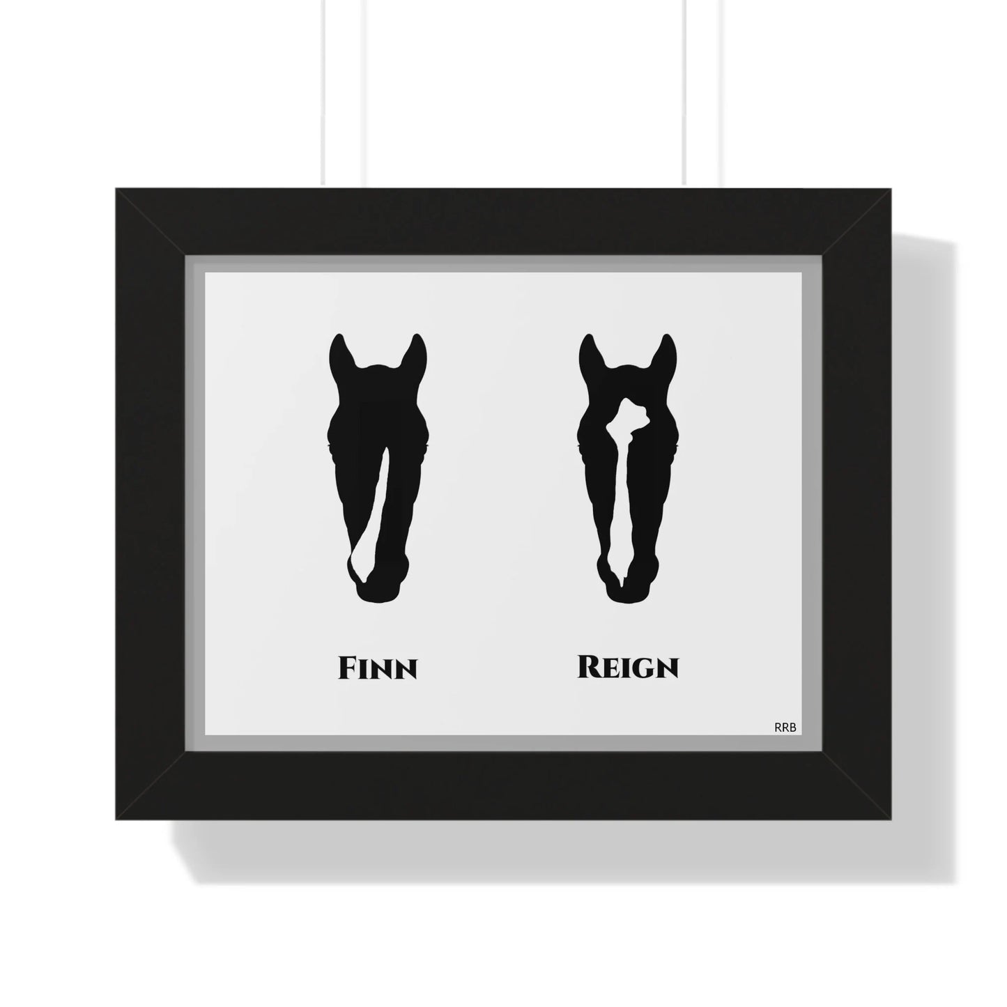 Multiple Horse Framed Silhouette - Fine Portrait Wall Art